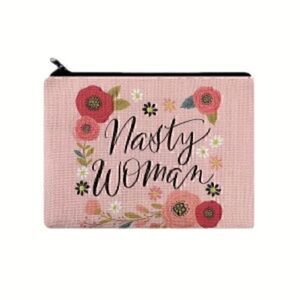 Vintage Floral Print Zipper Carry-On Bag, Lightweight Makeup Bag